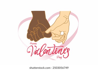 Couple Holding Hand flat design Vector. template for banner, card. Cut out New wave style vector illustration for Valentine s day