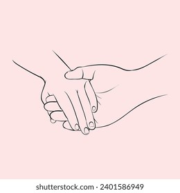 Couple Holding Hand, illustration vector