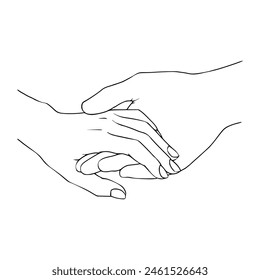 Couple Holding Hand Illustration Vector