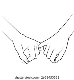 Couple Holding Hand Illustration Vector