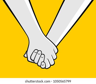 Couple holding hands