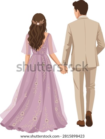 Couple Holding Hands Back View Wedding Reception design