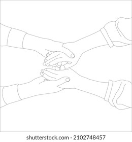  couple holding hands, Couple character outline illustration on white background, vector illustration for valentine's day projects.