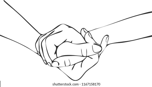 Couple holding hands concept.