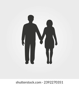 Couple holding hands icon - Simple Vector Illustration