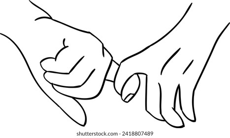 Couple holding hands outline vector twentythree