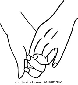 Pareja sosteniendo manos contorno vector twentyone
