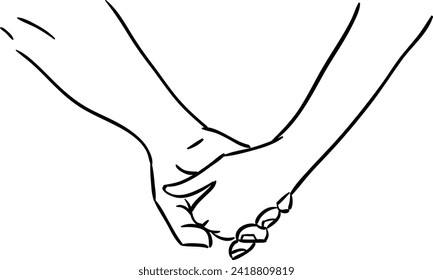 Couple holding hands outline vector sixteen