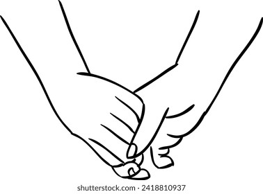 Couple holding hands outline vector nineteen