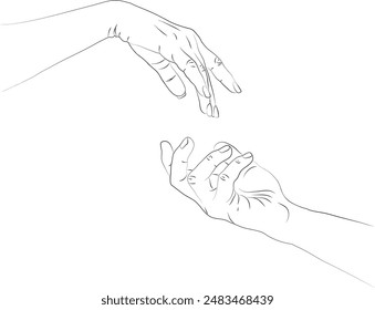 Couple Holding Hands Pinky Hold File for Cricut  Hand Heart  Customize Designs  Minimalist Line Art  Romantic Husband Wife Drawing - Love Illustration  Wedding Clipart