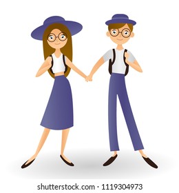 Couple holding hands vector