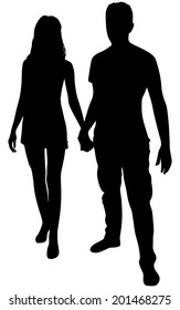 couple holding hands, vector