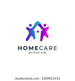 couple and home for real estate or orphanage logo design