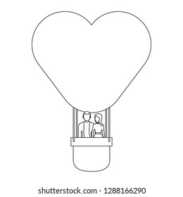 Couple in hot air balloon