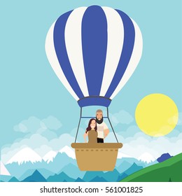 couple in the hot air balloon