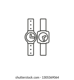 Couple of hours, lovers icon. Simple thin line, outline vector of valentines day, love icons for UI and UX, website or mobile application