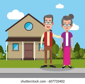 couple with house home image