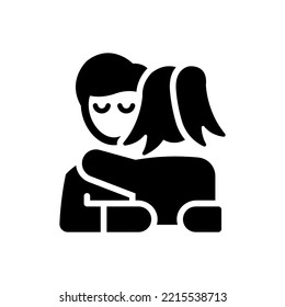 Couple hug icon (Simple vector illustration)