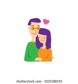 couple hug illustration