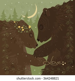 Couple of hugging bears 