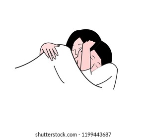 Couple hugging each other giving hope, helping hand concept. Love and care picture.