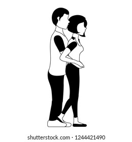 Couple hugging each other. Valentine day. Vector illustration design