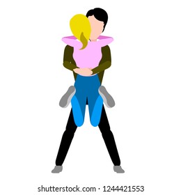 Couple hugging each other. Valentine day. Vector illustration design