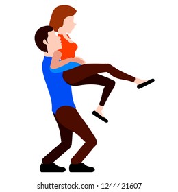Couple hugging each other. Valentine day. Vector illustration design