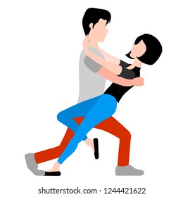 Couple hugging each other. Valentine day. Vector illustration design