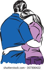 couple hugging illustration (4)