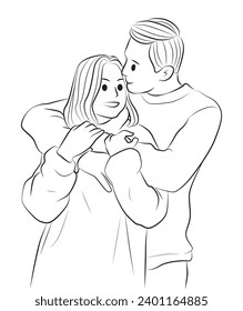 ilustración de caricatura del personaje de la pose de amor de pareja