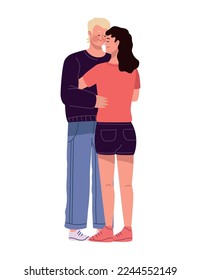 couple hugging romantic lovers characters
