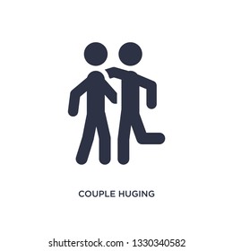 couple huging icon. Simple element illustration from activity and hobbies concept. couple huging editable symbol design on white background. Can be use for web and mobile.