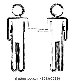 couple human silhouettes hand shake