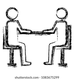couple human silhouettes in the table