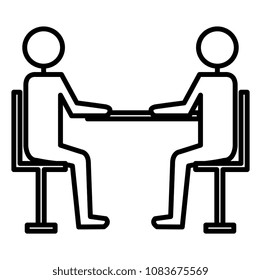 couple human silhouettes in the table