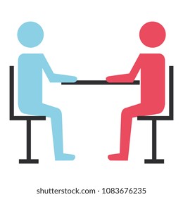 couple human silhouettes in the table