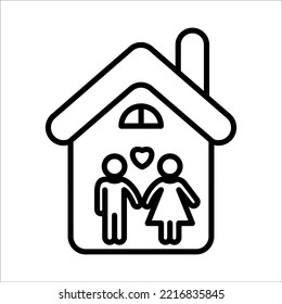 Couple, Husband And Wife Icon Logo Design Vector Template Illustration Sign And Symbol