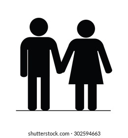 couple icon black vector silhouette