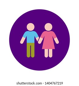 Couple Icon in a Circle Shape with Purple Background