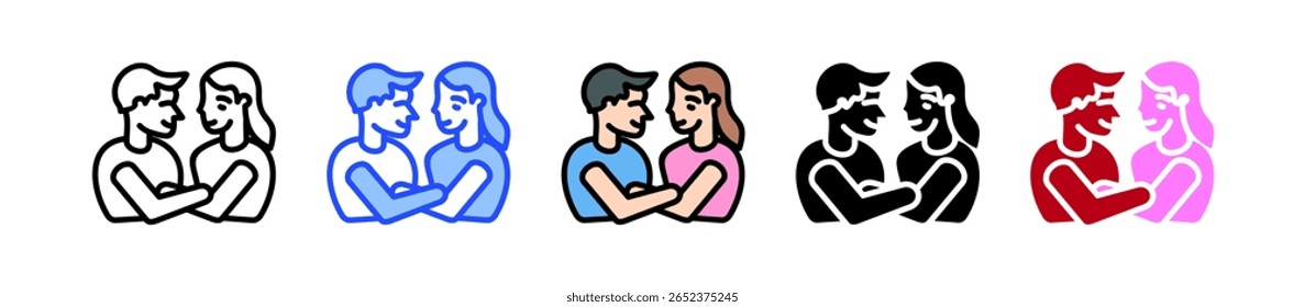 Couple Icon Collection With Multiple Styles