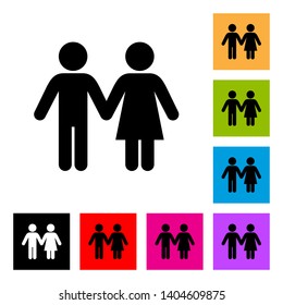 Couple Icon in Color and Black Version