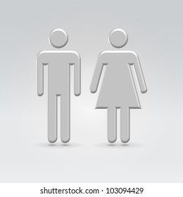 Couple icon concept shot backlit made of metal