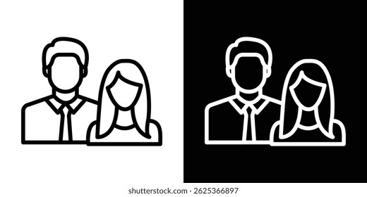 Couple icon concept stroke on white background