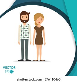 Couple icon design 