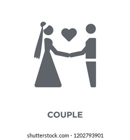 Couple icon. Couple design concept from Wedding and love collection. Simple element vector illustration on white background.