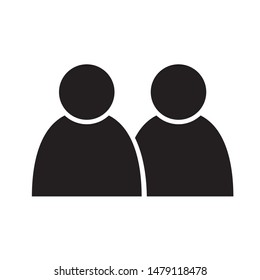 Couple icon design. Couple silhouette icon in flat style design. Vector illustration.