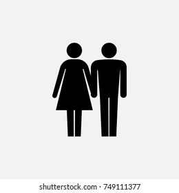 Couple Icon. Family Icon. Husband and wife logo. Vector illustration. Eps 10.