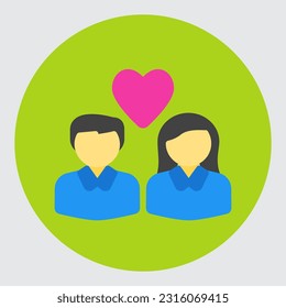 Couple icon in flat style, use for website mobile app presentation