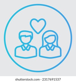 Couple icon in gradient style, use for website mobile app presentation